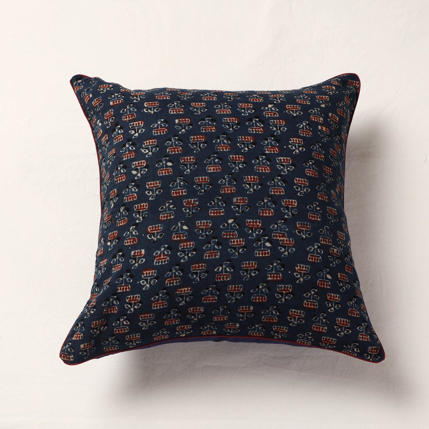 Buy Ajrakh Block Printed Cotton Cushion Cover Online at iTokri.com