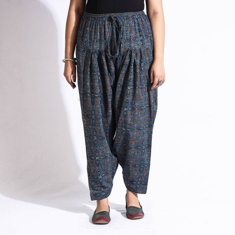 Buy Ajrakh Block Print Cotton Elasticated Salwar Online at iTokri.com