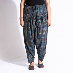 Buy Ajrakh Block Print Cotton Elasticated Salwar Online at iTokri.com