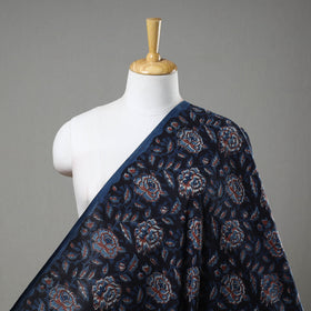 Blue Block Printed Cotton Jahota Fabric
