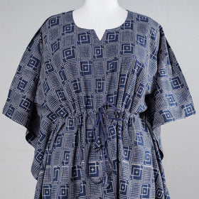  Ajrakh Block Printed Cotton Kaftan with Tie-Up Waist 