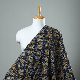  Blue Block Printed Cotton Kalamkari Bagru Fabric