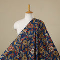 Blue - printed cotton kalamkari fabric 06 - handcrafted