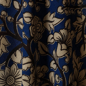 Blue - printed cotton kalamkari fabric 08 - handcrafted