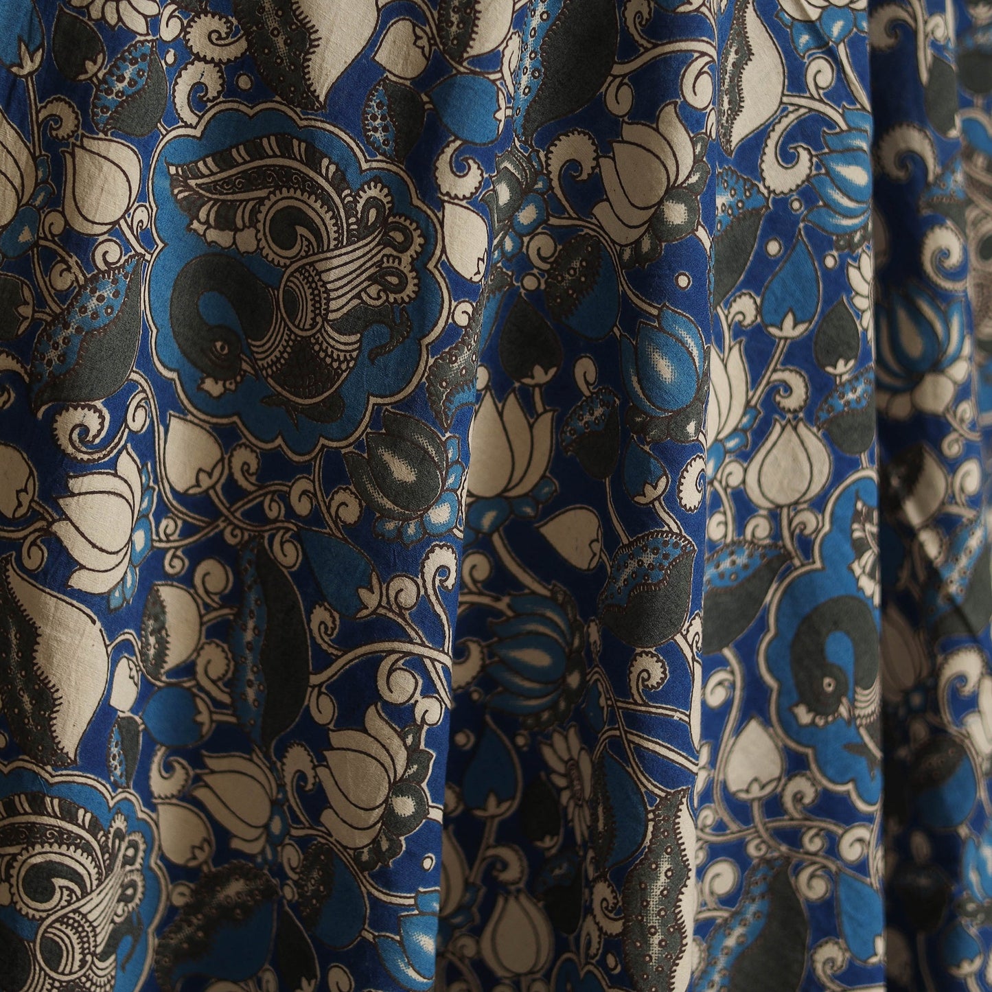 Printed cotton kalamkari fabric 17 - handcrafted