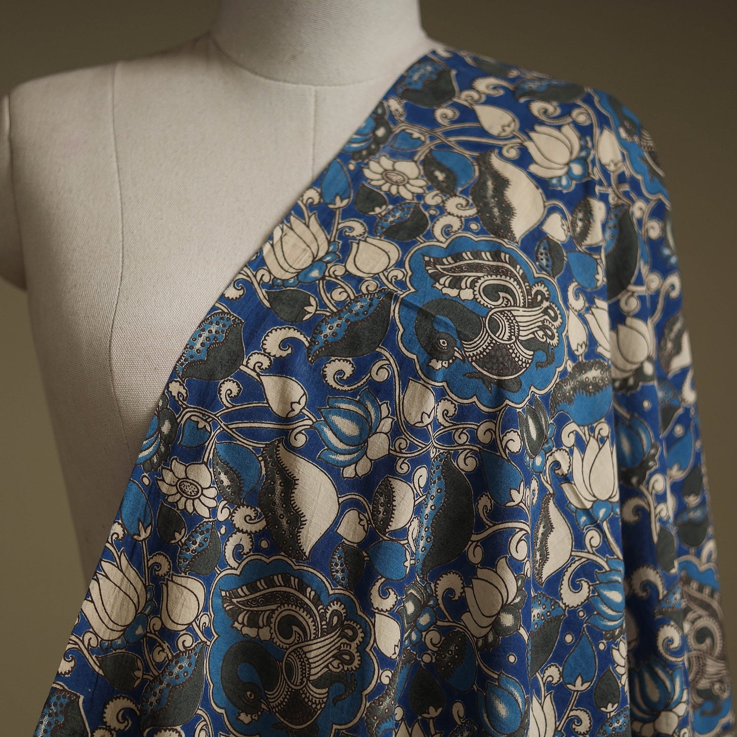Printed cotton kalamkari fabric 17 - handcrafted
