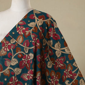 Blue - printed cotton kalamkari fabric 19 - handcrafted