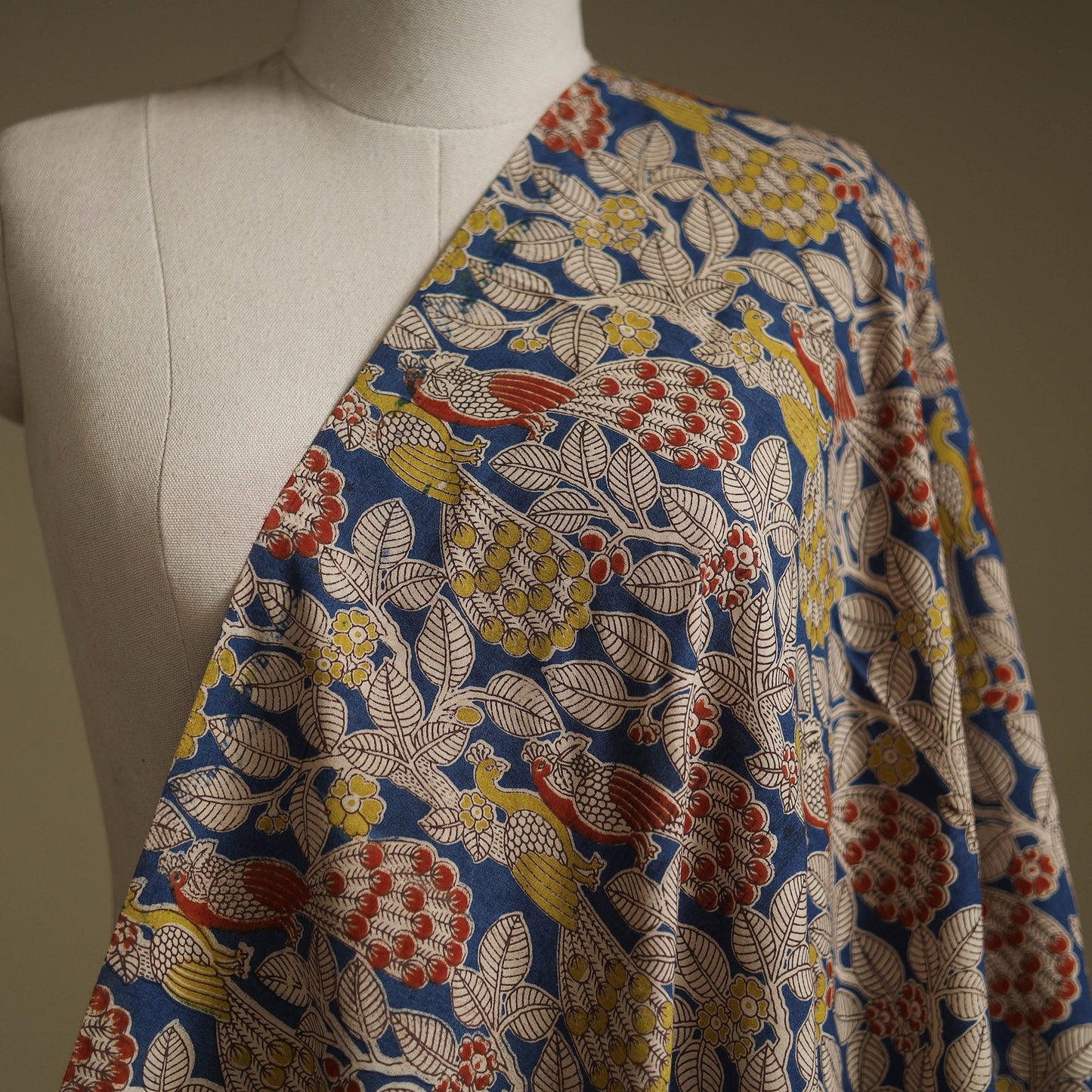Printed cotton kalamkari fabric 20 - handcrafted