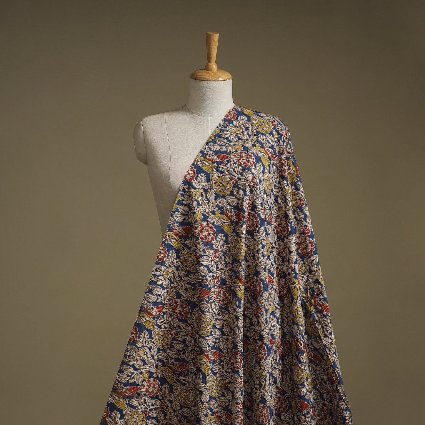Printed cotton kalamkari fabric 20 - handcrafted