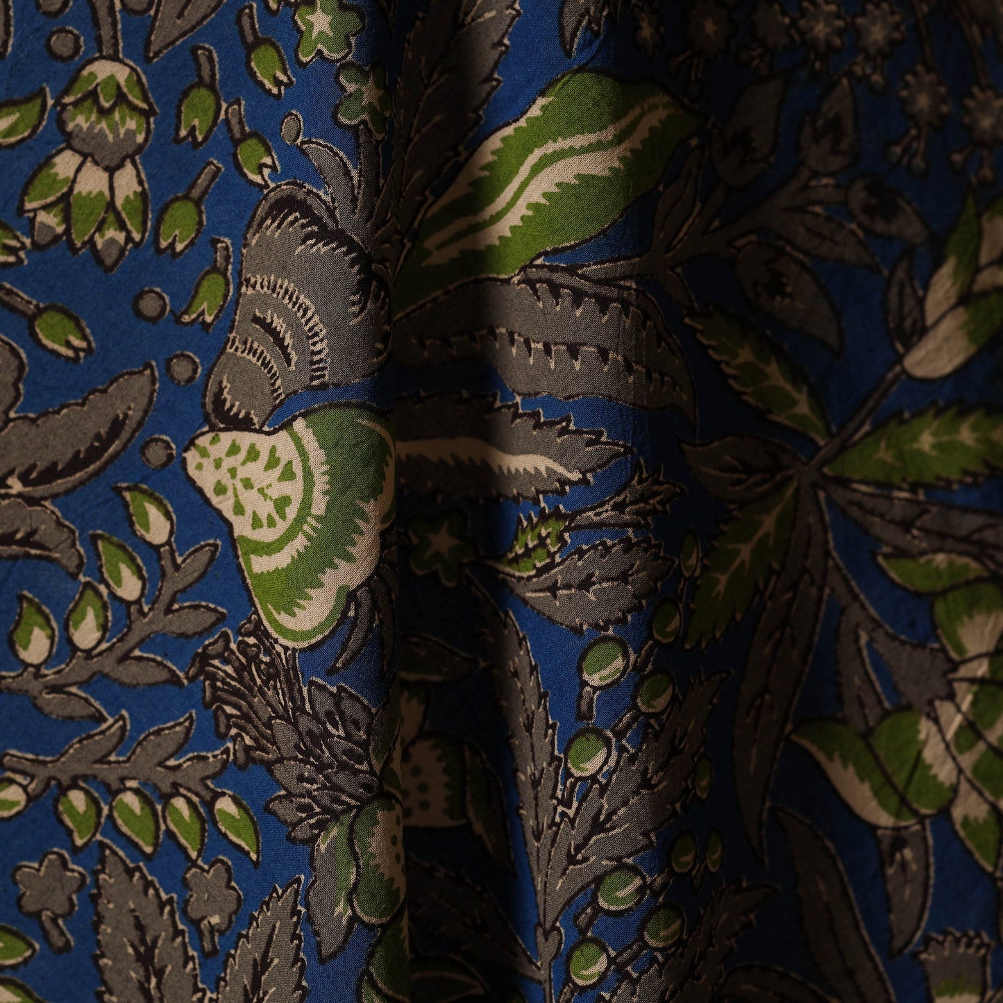 Printed cotton kalamkari fabric 22 - handcrafted