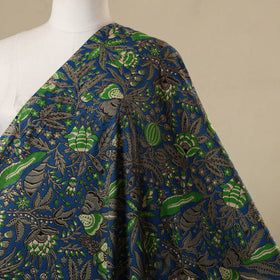 Blue - printed cotton kalamkari fabric 24 - handcrafted