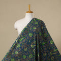 Blue - printed cotton kalamkari fabric 24 - handcrafted