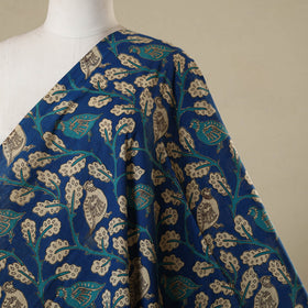 Blue - printed cotton kalamkari fabric 28 - handcrafted