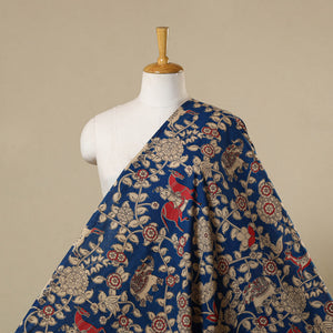 Blue - printed cotton kalamkari fabric 29 - handcrafted