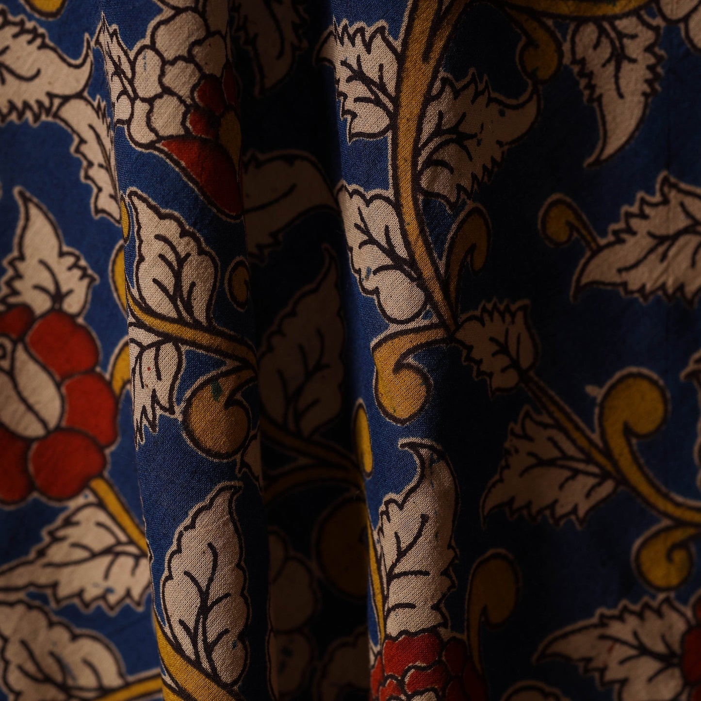 Printed cotton kalamkari fabric 47 - handcrafted