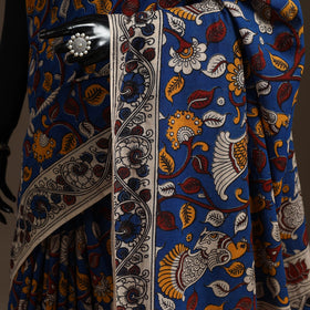 Printed cotton kalamkari saree 02 - handcrafted