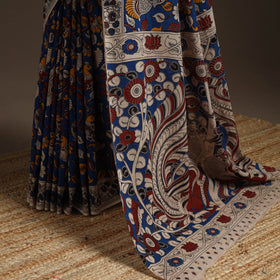 Printed cotton kalamkari saree 02 - handcrafted