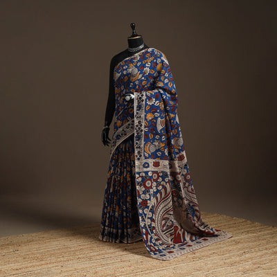 Printed cotton kalamkari saree 02 - handcrafted