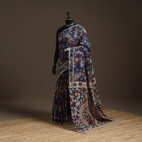 Printed cotton kalamkari saree 02 - handcrafted
