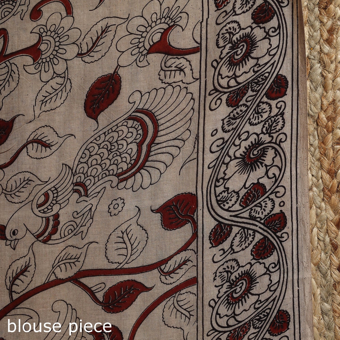 Printed cotton kalamkari saree 02 - handcrafted