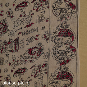 Printed cotton kalamkari saree 26 - handcrafted