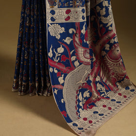 Printed cotton kalamkari saree 26 - handcrafted