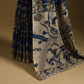 Printed cotton kalamkari saree 34 - handcrafted
