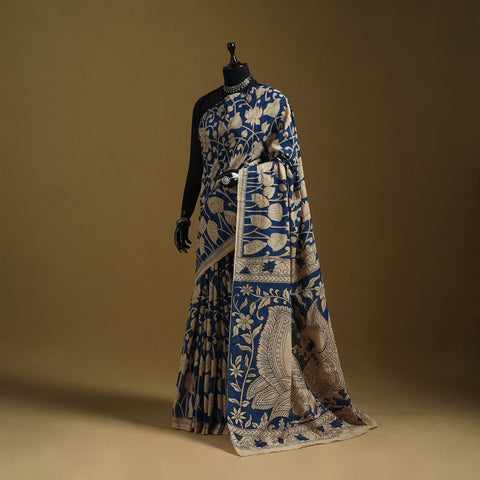 Printed cotton kalamkari saree 36 - handcrafted