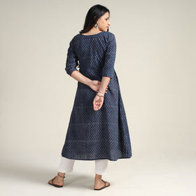  Ajrakh Block Printed Cotton Long Kurta for Women