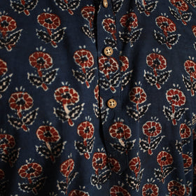 Buy Ajrakh Block Printed Cotton Men Long Kurta Online at iTokri.com