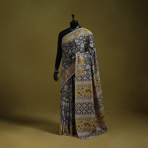 Printed cotton nellore kalamkari saree 40 - handcrafted