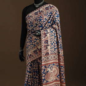 Blue - printed cotton nellore kalamkari saree 53