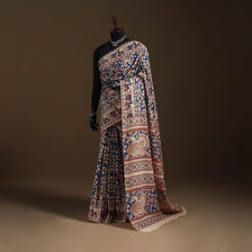 Blue - printed cotton nellore kalamkari saree 53