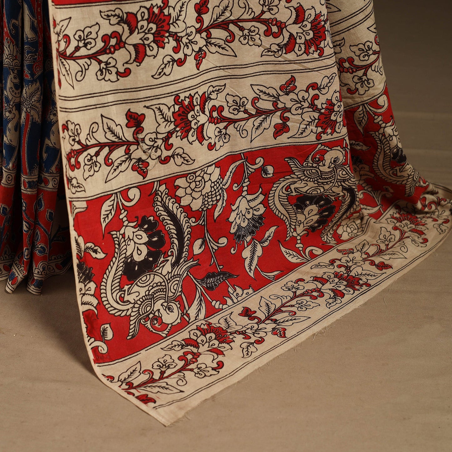 Blue - printed cotton nellore kalamkari saree 69