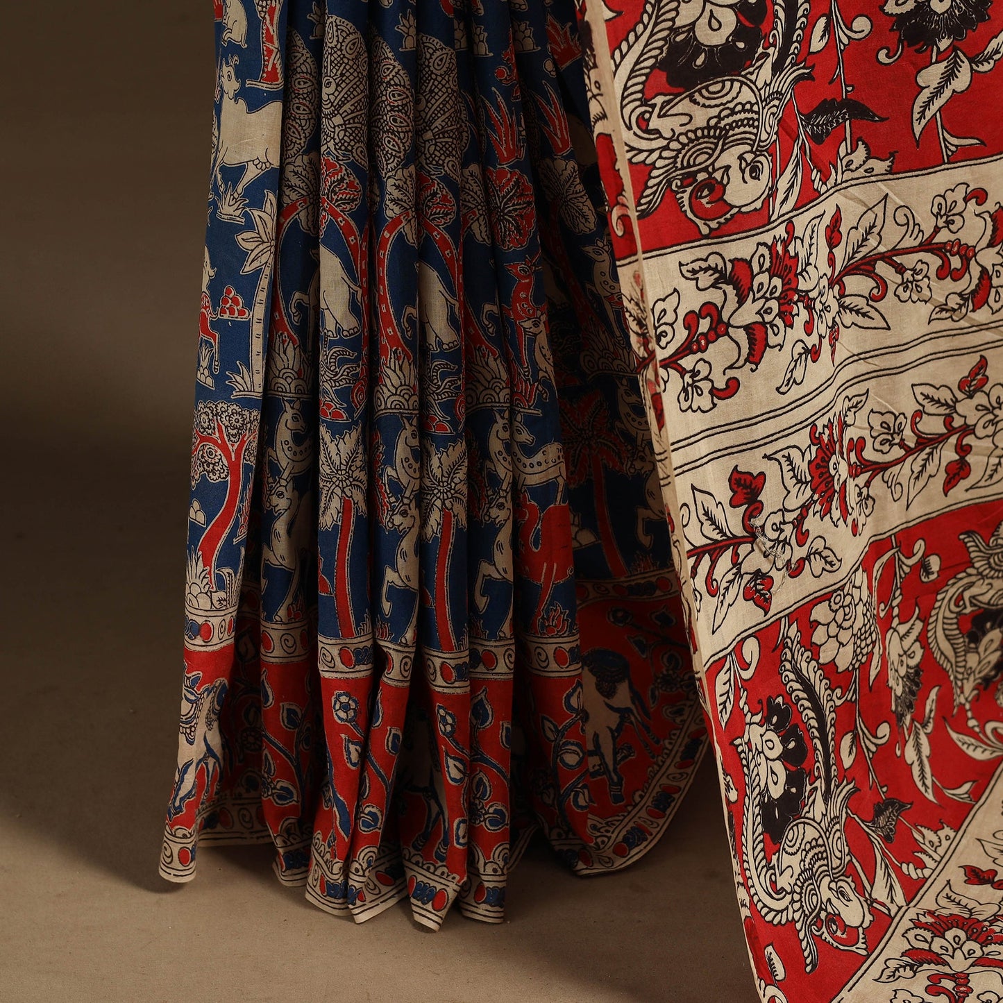 Blue - printed cotton nellore kalamkari saree 69