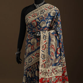 Blue - printed cotton nellore kalamkari saree 70