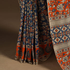 Blue - printed cotton nellore kalamkari saree 85