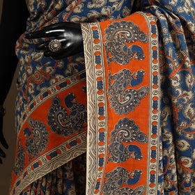 Blue - printed cotton nellore kalamkari saree 85