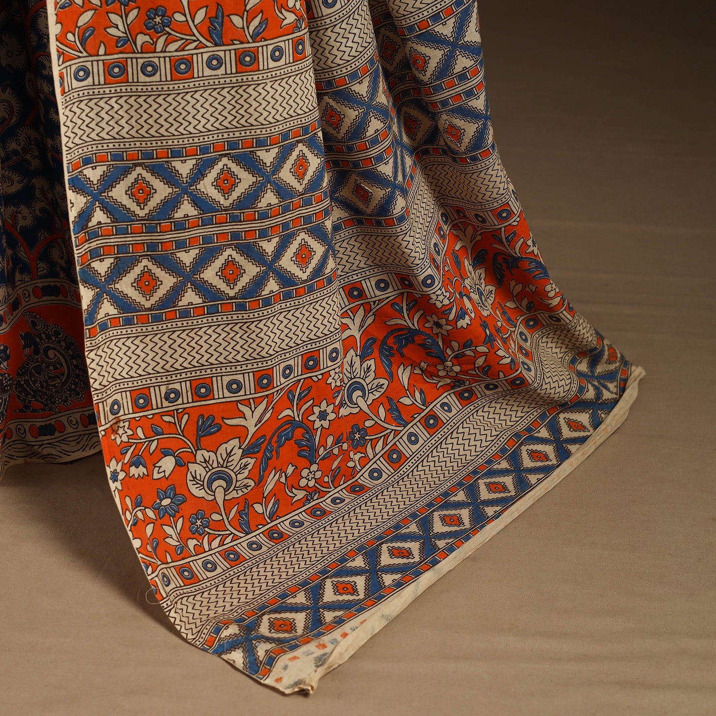 Blue - printed cotton nellore kalamkari saree 85