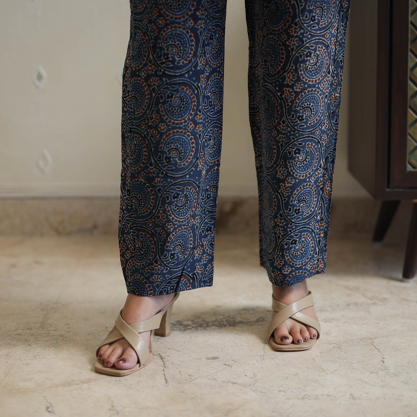 Blue - printed cotton co-ord set 03 - handcrafted