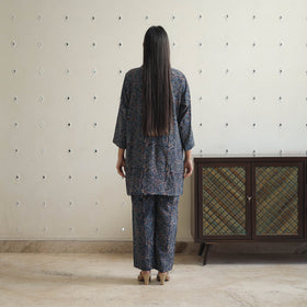 Blue - printed cotton co-ord set 03 - handcrafted