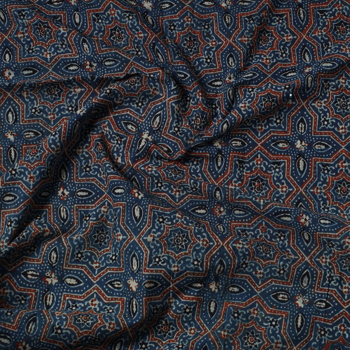  Ajrakh Block Printed Cotton Precut Fabric (1.7 meter) 09 