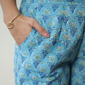 Blue - printed cotton sanganeri co-ord set 07 - handcrafted