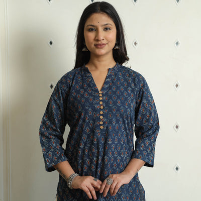 Buy Ajrakh Block Printed Cotton Straight Kurta 03 Online at iTokri.com