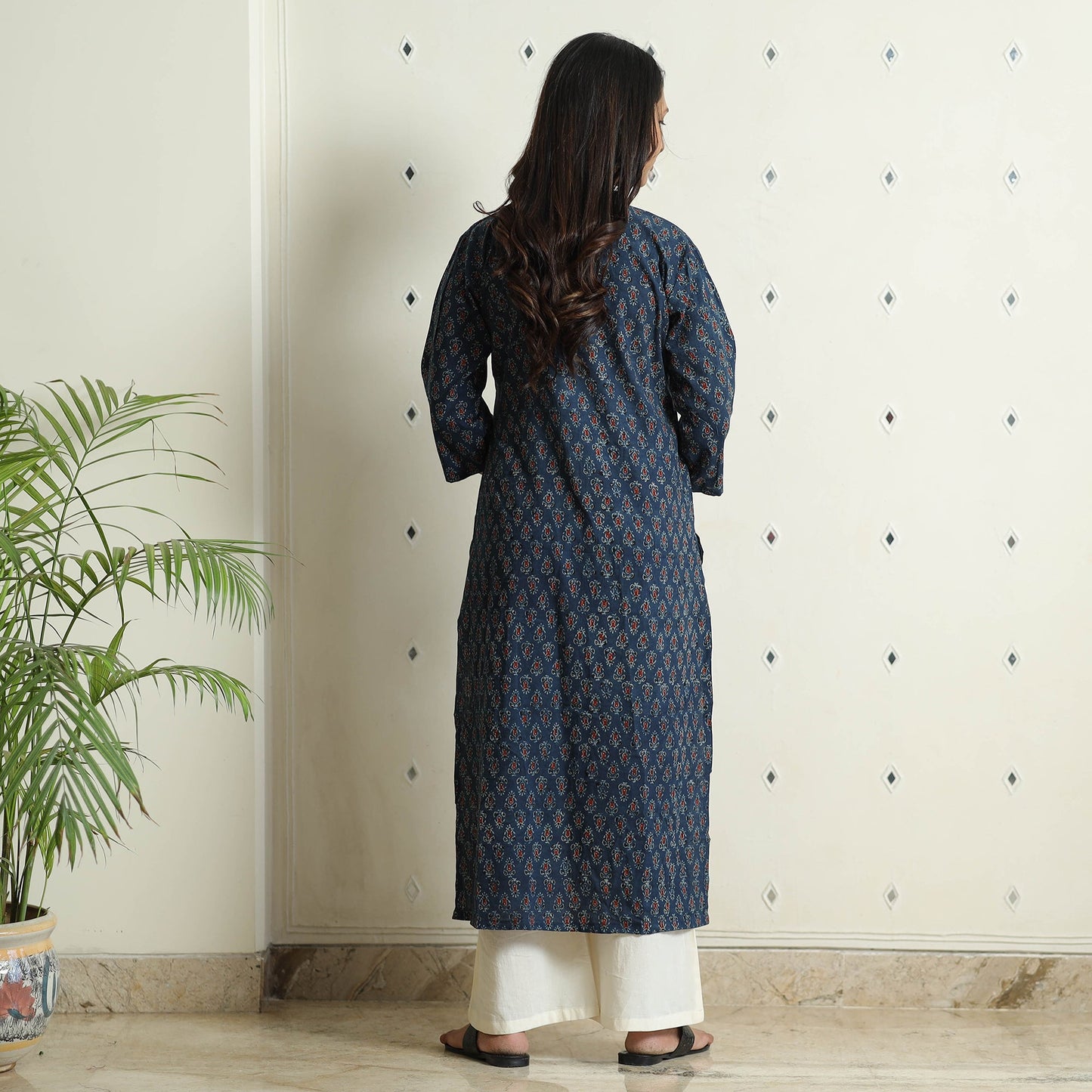 Buy Ajrakh Block Printed Cotton Straight Kurta 03 Online at iTokri.com