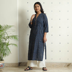 Buy Ajrakh Block Printed Cotton Straight Kurta 03 Online at iTokri.com