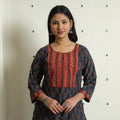 Buy Ajrakh Block Printed Cotton Straight Kurta for Women