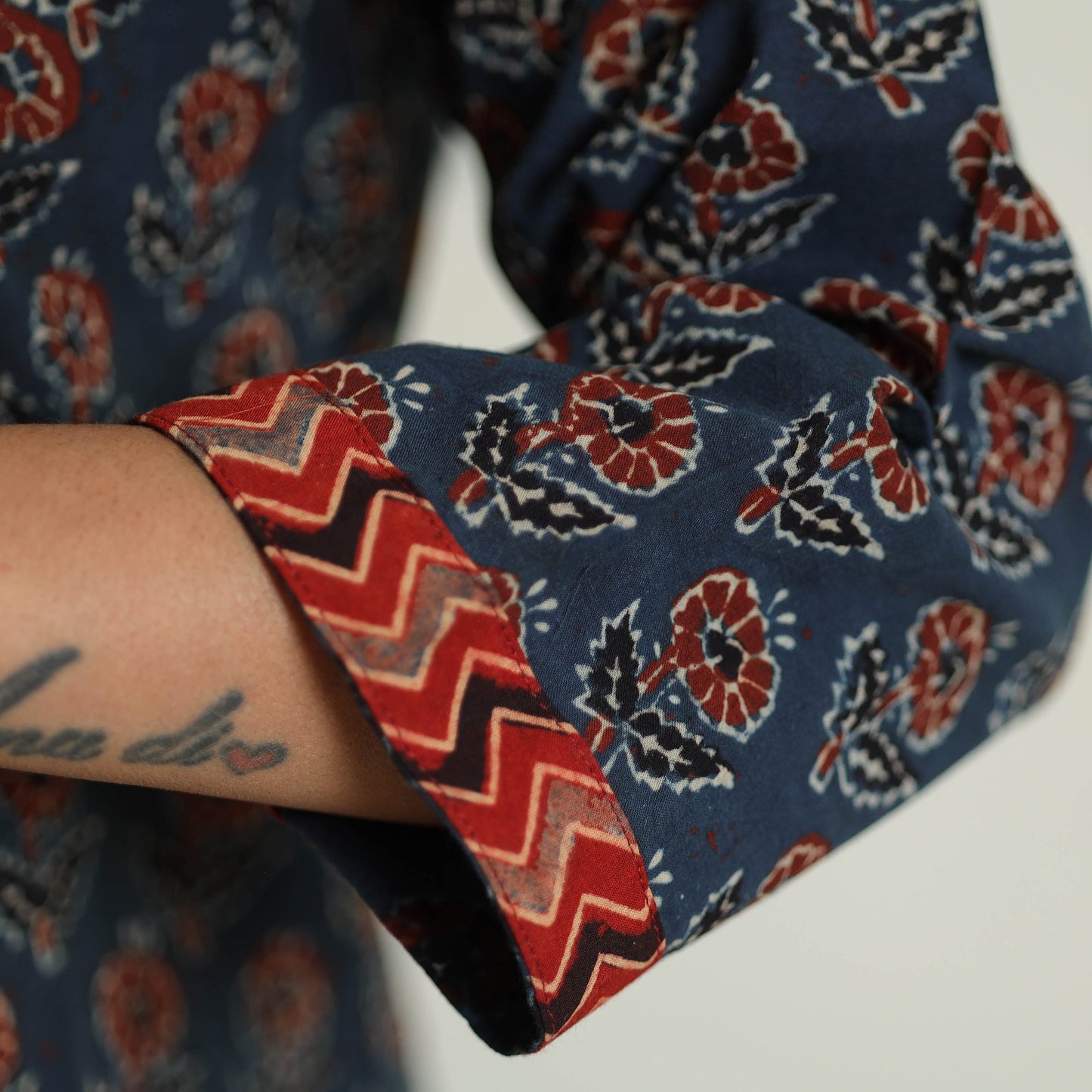 Buy Ajrakh Block Printed Cotton Straight Kurta for Women