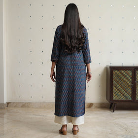 Buy Ajrakh Block Printed Cotton Long Kurta for Women