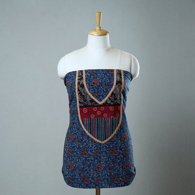  Block Print Cotton Ajrakh Kurta Material 